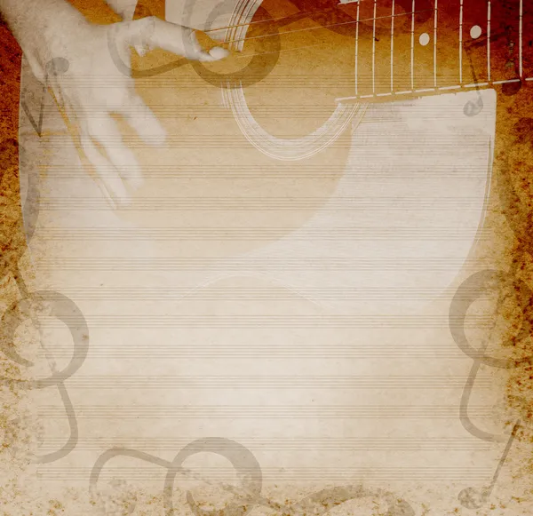 Fondo musical con guitarra — Foto de Stock