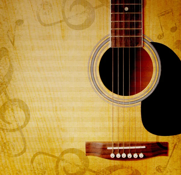 Musical background with guitar — Stock Photo, Image