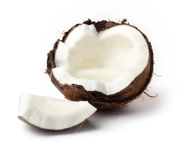 Half of coconut on white background — Stock Photo, Image