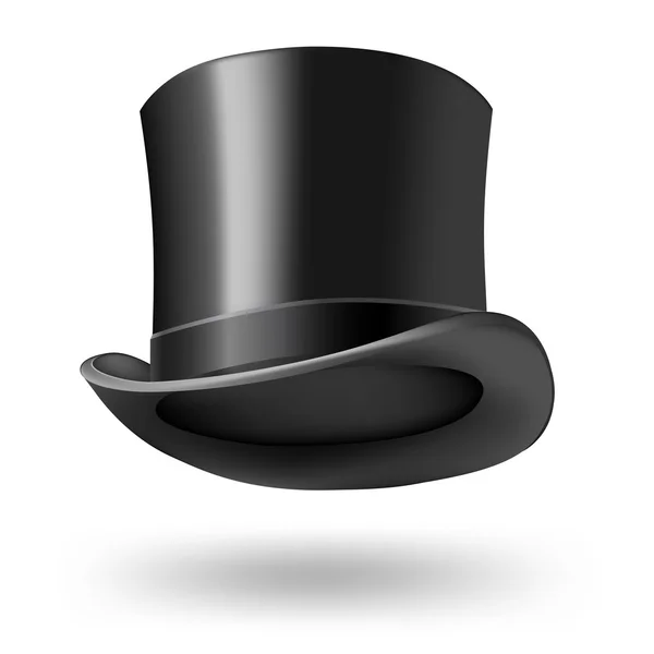 Chapeau getleman noir sur blanc — Image vectorielle