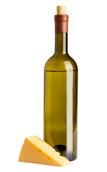 Käse und Weißwein — Stockfoto