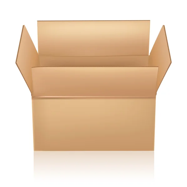 Open carton box on white — Stock Vector