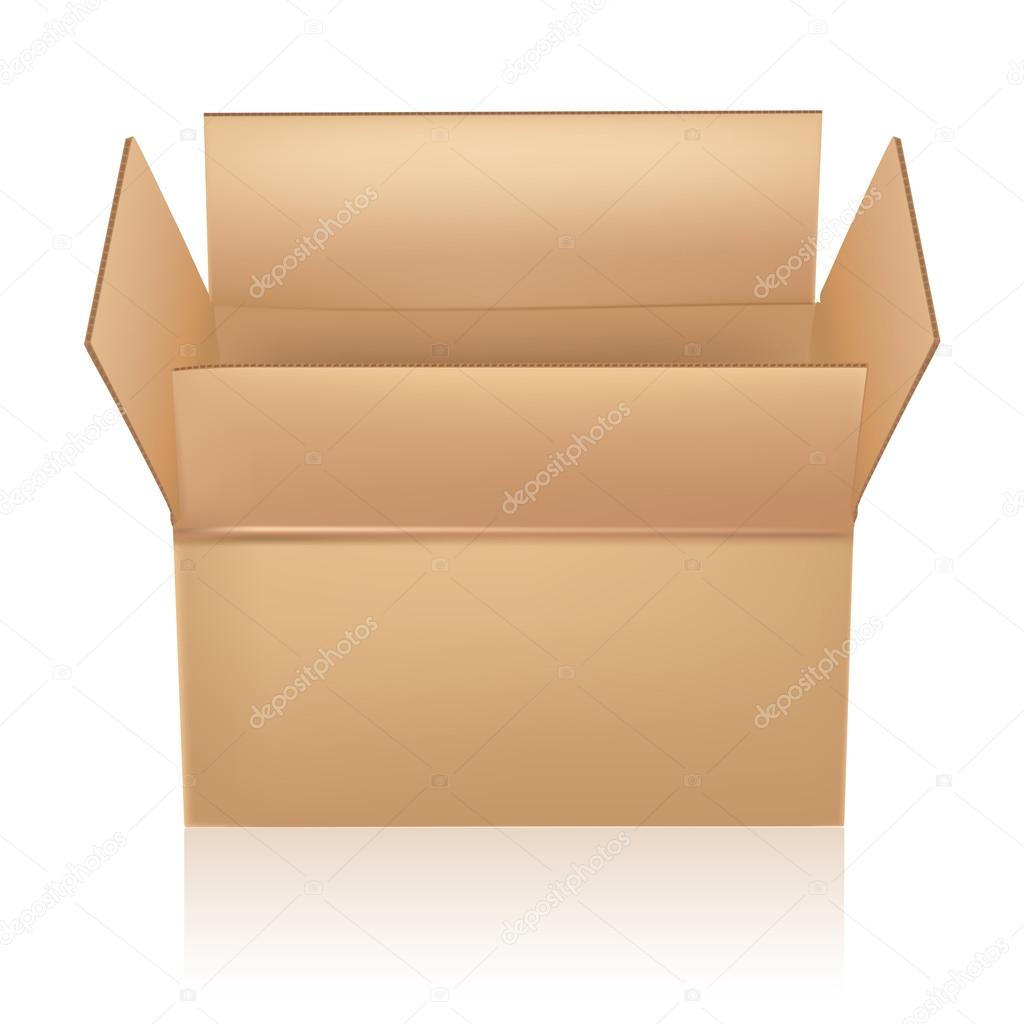 open carton box on white