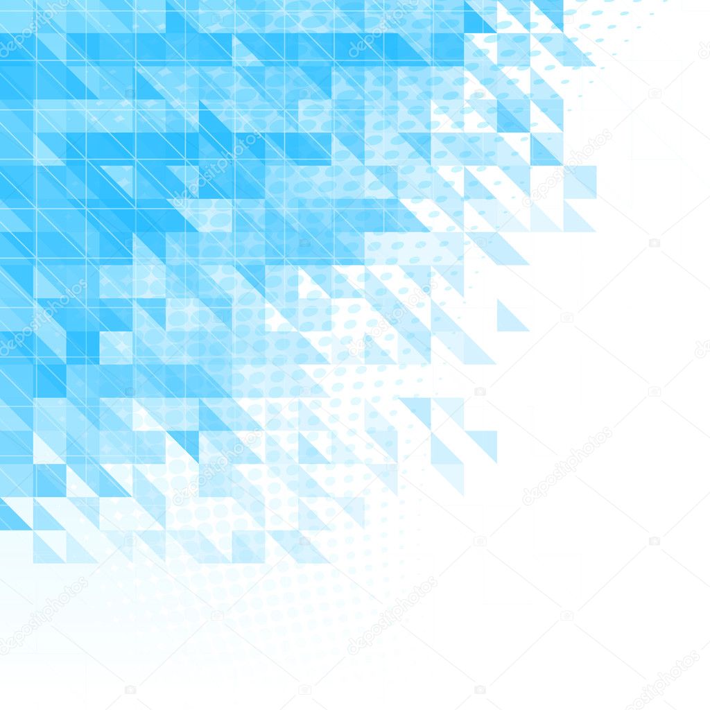 abstract blue background with triangles, squares and lines