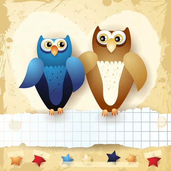 Owls in Love — Stock Vector