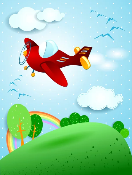 Red plane — Stock Vector
