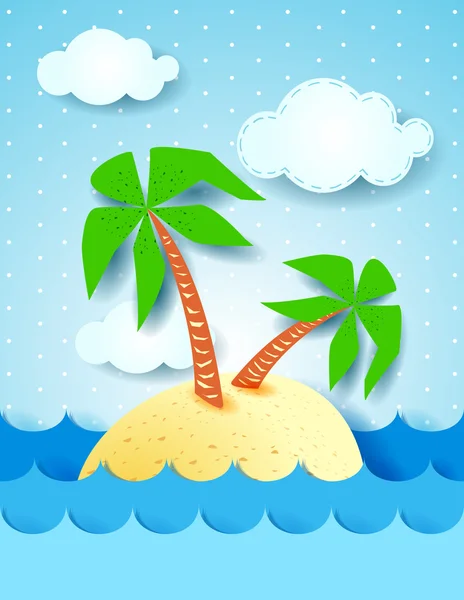 Tropical island — Stock Vector