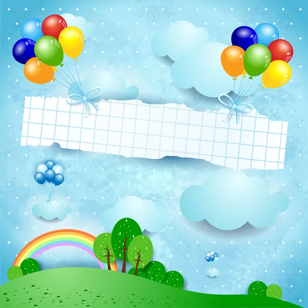 Ballons en banner — Stockvector