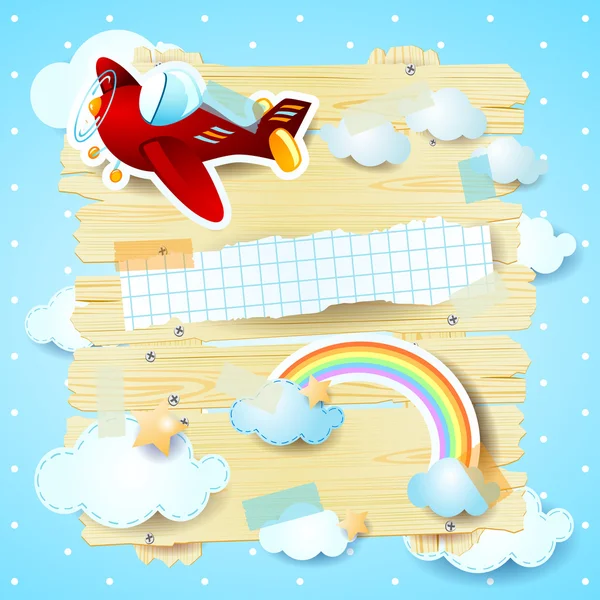 uçak ve rainbow ile Fantasy arka plan
