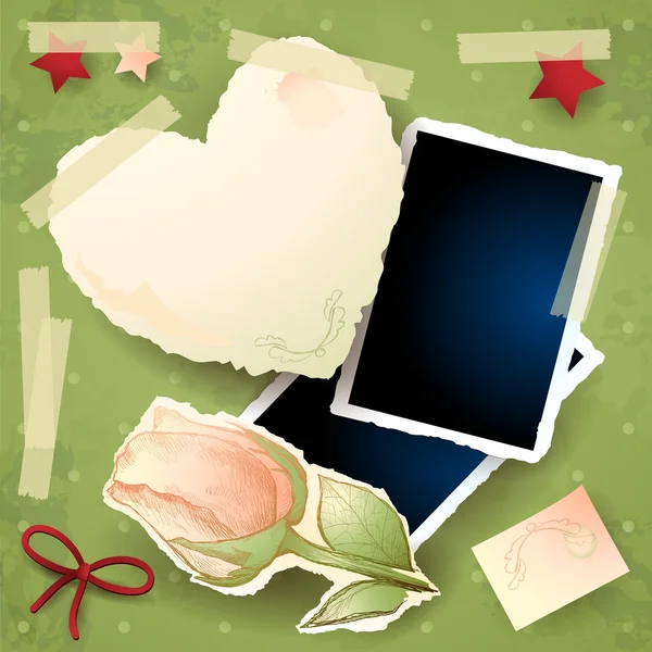 Kağıt elemanları ile antika arka plan