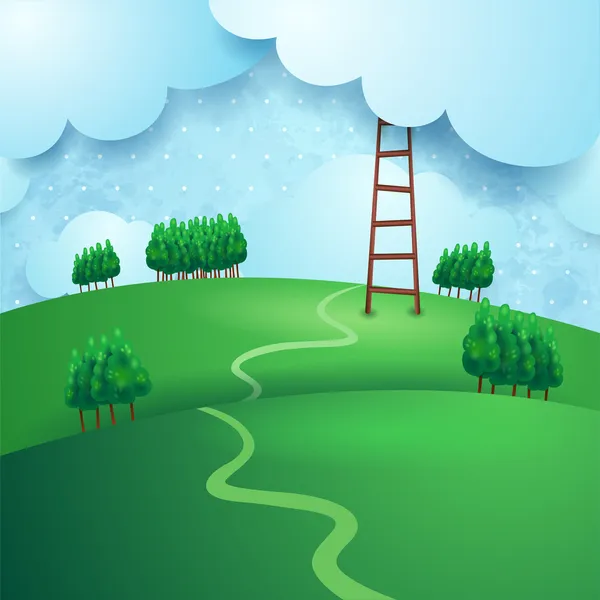 fantezi manzara merdiven ile