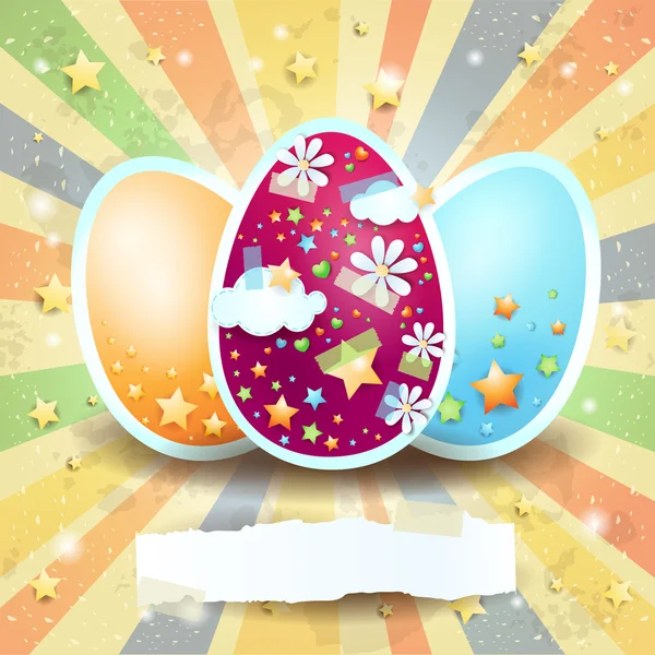 Easter background with eggs and copyspace — Stock Vector