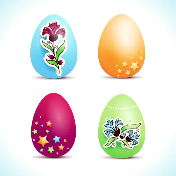 Σύνολο πολύχρωμα πασχαλινά αυγά — Διανυσματικό Αρχείο