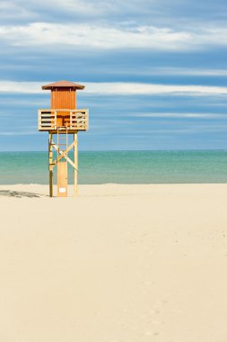 Cankurtaran kabin sahilde narbonne-plage, languedoc-roussillo n, Fransa