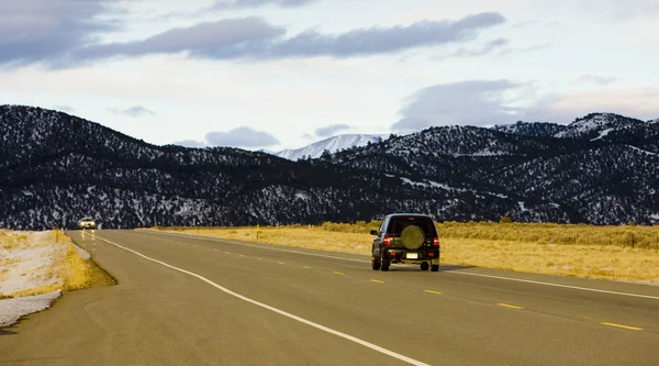 Road transport, Rocky Mountains, Colorado, USA — Stock Photo, Image