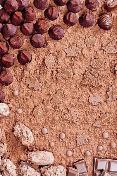 Kakao, çikolata truffles — Stok fotoğraf