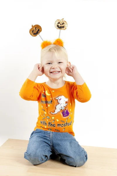 Meisje tijdens halloween — Stockfoto