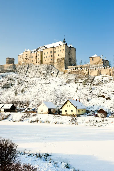 Castelul Cesky Sternberk iarna, Republica Cehă — Fotografie, imagine de stoc