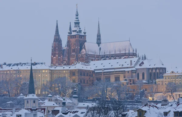 Hradcany in winter, Praag, Tsjechische Republiek — Stockfoto