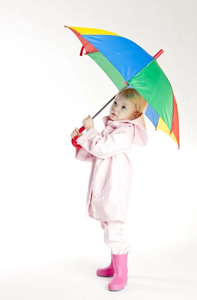 Kislány esernyővel — Stock Fotó