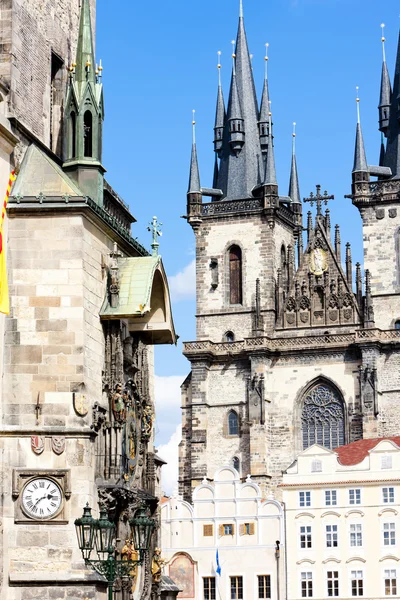 Tynsky Church at Old Town Square, Prague, Czech Republic — стокове фото