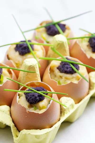 Ovos mexidos com cebolinha — Fotografia de Stock