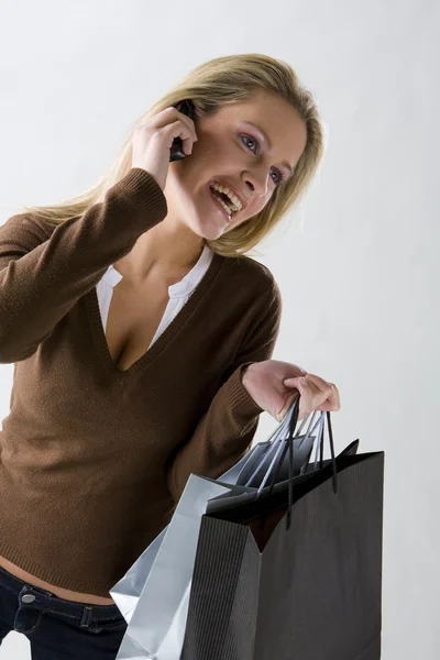 Portrait of shopping woman — Stock Photo, Image