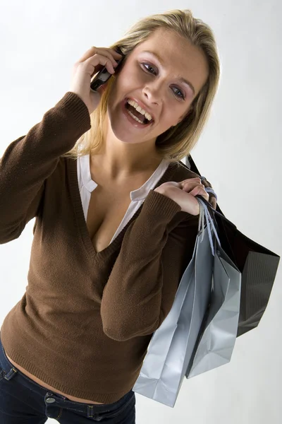 Portrait of shopping woman — Stock Photo, Image