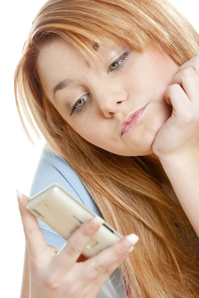 Telephoning woman's portrait — Stock Photo, Image