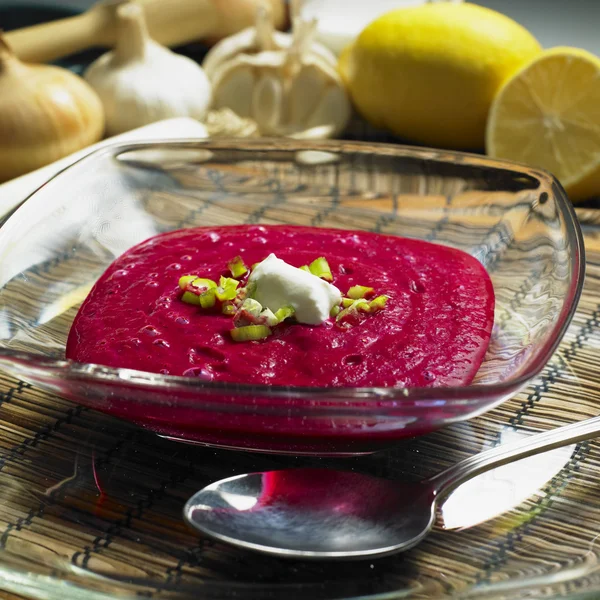 Cream from red beet — Stock Photo, Image