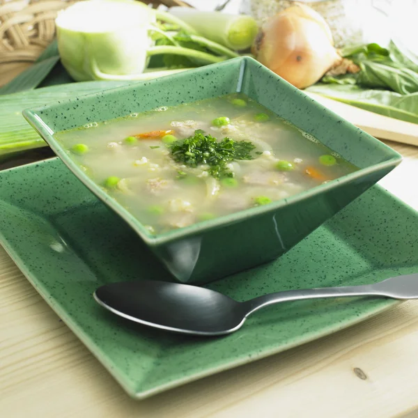 Scottish barley soup with lamb meat — Stock Image Scottish barley soup with lamb meat Stock Picture