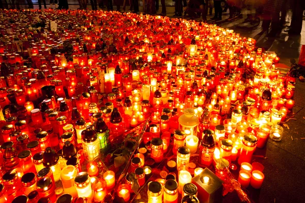 Minnesmärke efter döden av vaclav havel på saint wenceslaw torget (2011), Prag, Tjeckien — Stockfoto