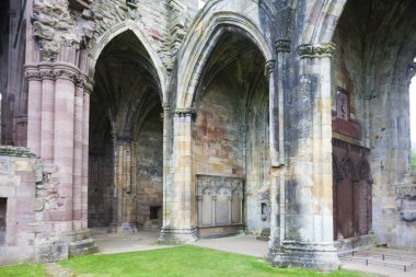 harabe, melrose abbey, scottish borders, İskoçya