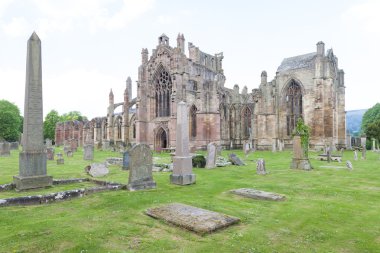 harabe, melrose abbey, scottish borders, İskoçya