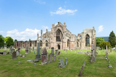 harabe, melrose abbey, scottish borders, İskoçya