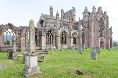 harabe, melrose abbey, scottish borders, İskoçya