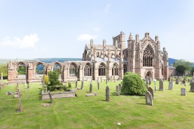 harabe, melrose abbey, scottish borders, İskoçya