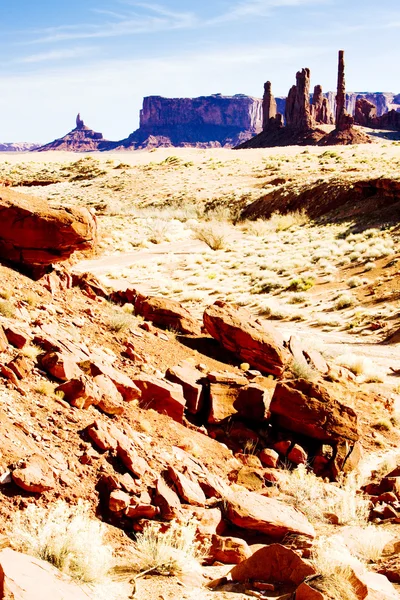 Το πόλο τοτέμ, κοιλάδα μνημείο εθνικό πάρκο, Γιούτα-Αριζόνα, ΗΠΑ — Φωτογραφία Αρχείου