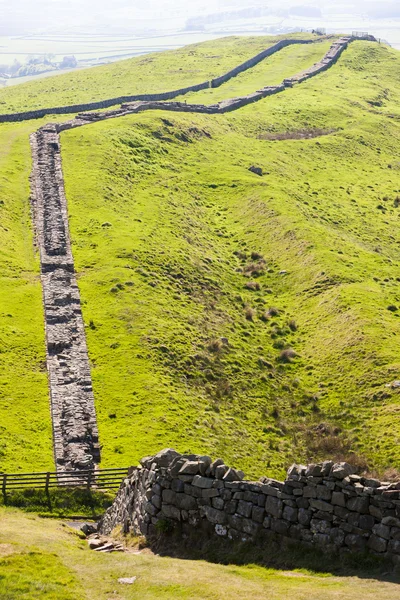 Hadrian duvarı, Northumberland, İngiltere — Stok fotoğraf