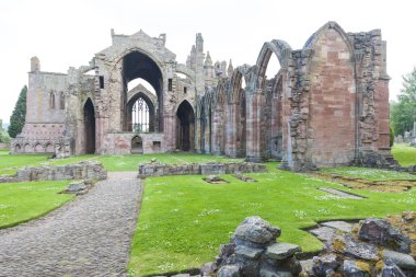 harabe, melrose abbey, scottish borders, İskoçya