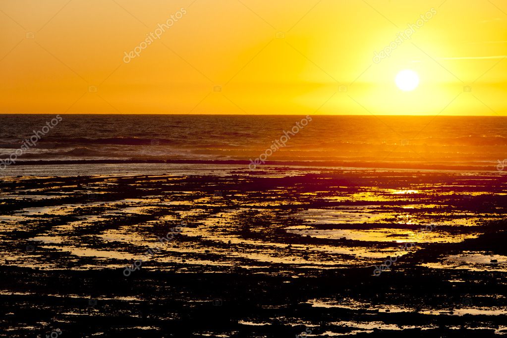 Coucher De Soleil à La Côte De Lîle Doléron Poitou