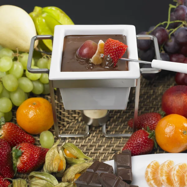 Chocolate fondue — Stock Photo, Image