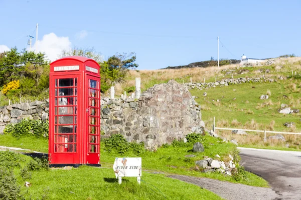 Cabine telefónica, Clashnessie, Highlands, Escócia — Fotografia de Stock