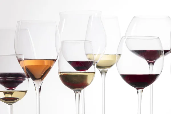 Bodegón de copas de vino con vino — Foto de Stock