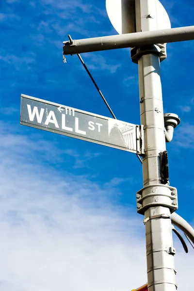 Wall Street Sign, , New York City, USA — Stock Photo, Image