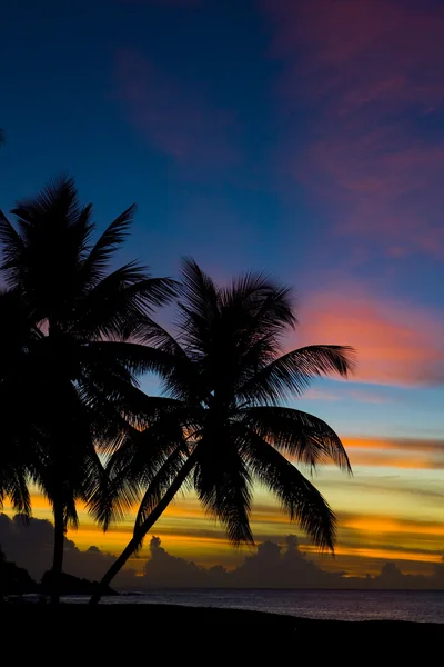 Puesta de sol sobre el mar Caribe, Turtle Beach, Tobago — Foto de Stock