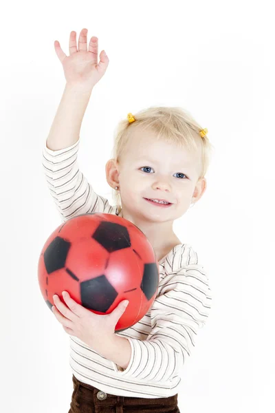 玩球的小女孩的肖像 — Φωτογραφία Αρχείου