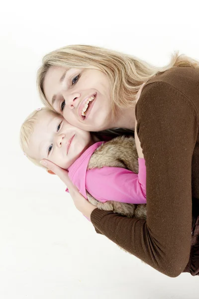 작은 딸과 함께 어머니의 초상화 — 스톡 사진