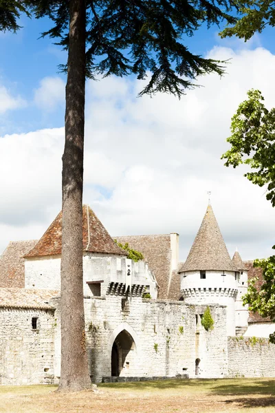 Bridoire hrad, oddělení dordogne, aquitaine, Francie — Stock fotografie