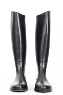 black rubber boots
